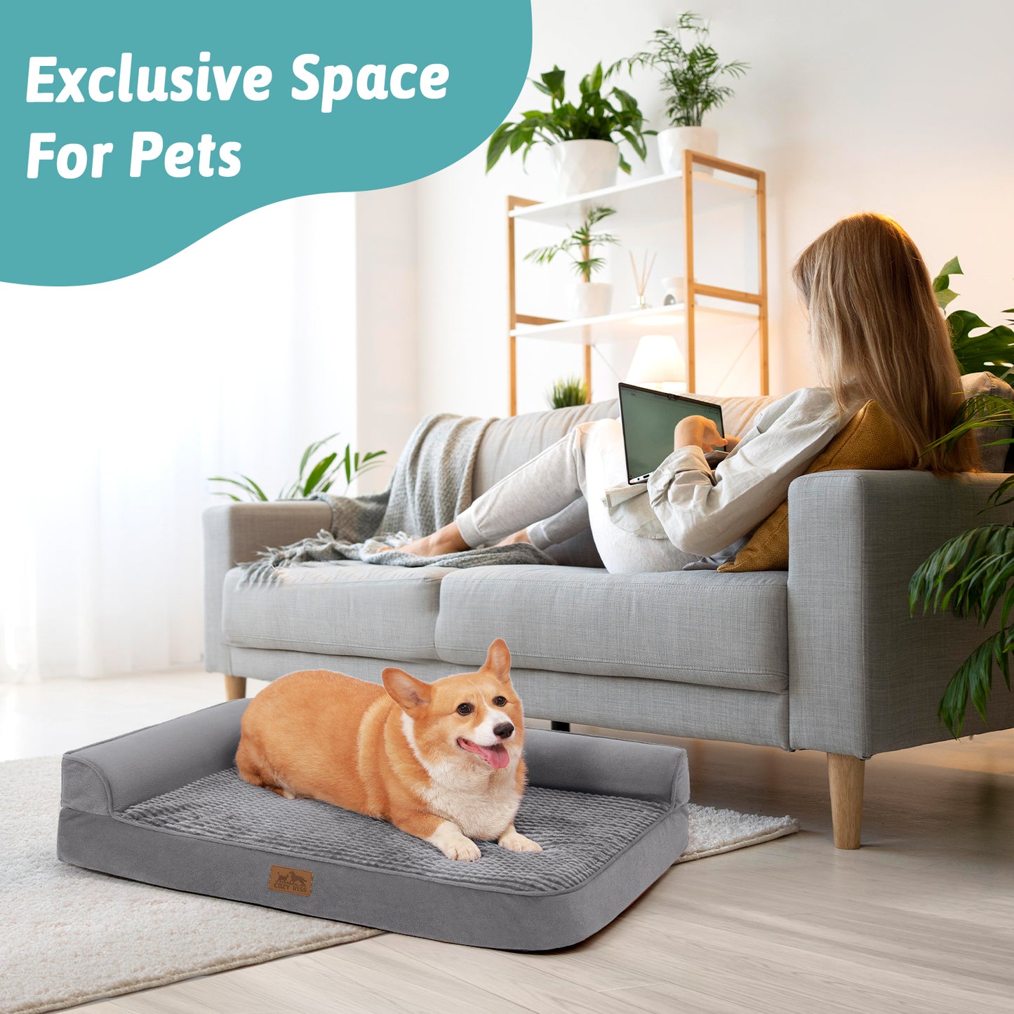 L-Shaped Orthopedic Dog Bed