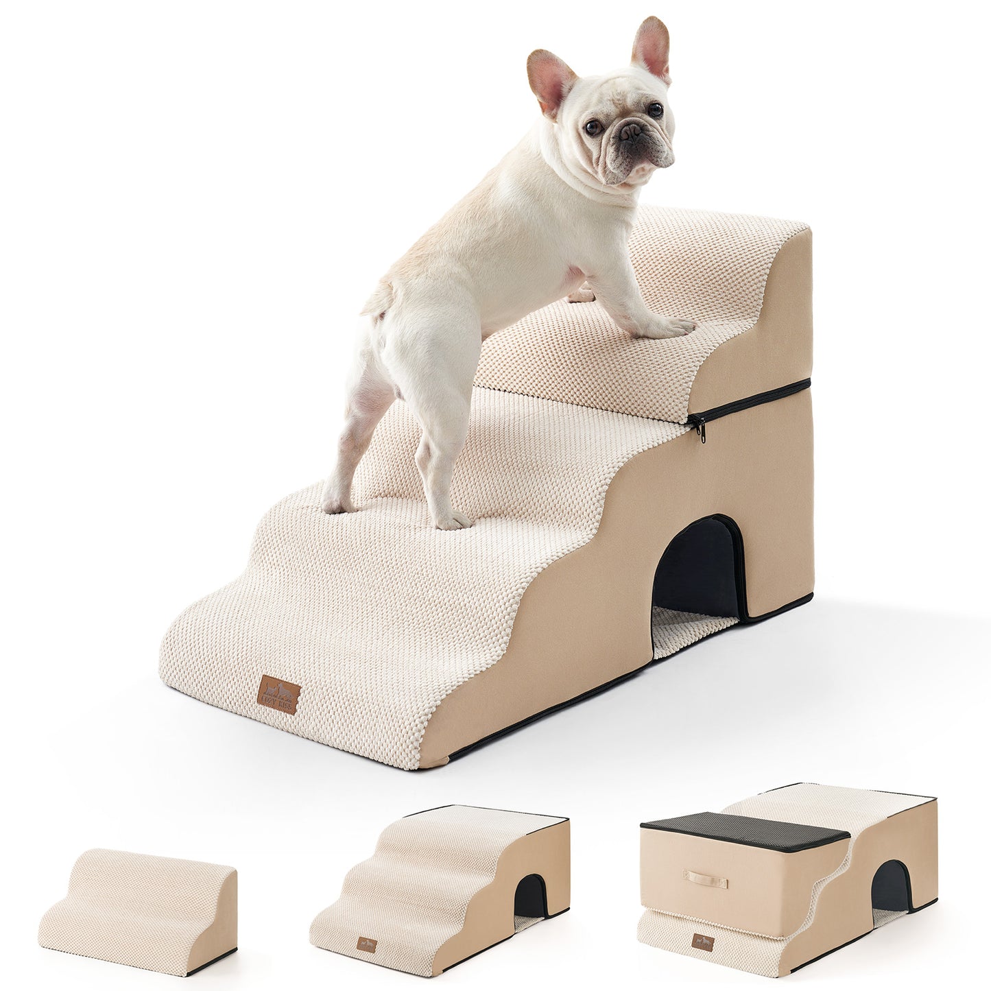 Wide Pet Stairs with Tunnel 5-Step